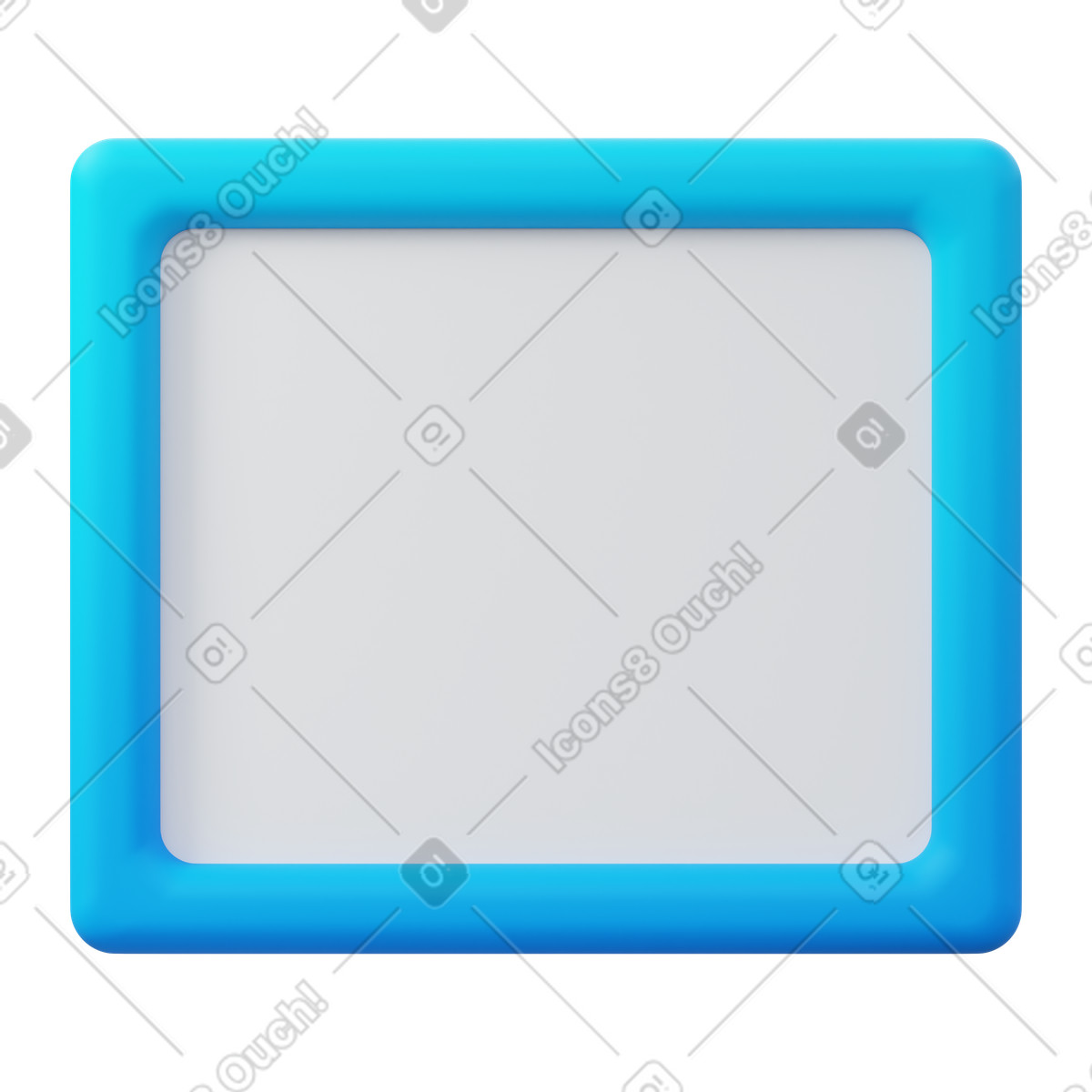 Rectangular illustration in 3D Fluency style download in PNG, SVG