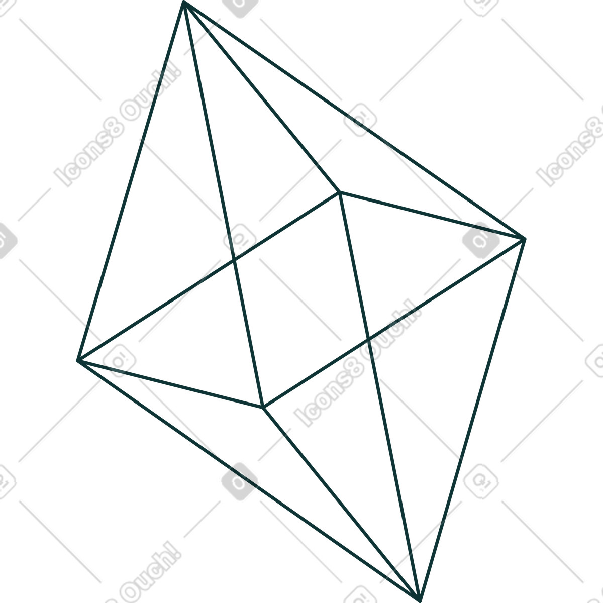 Ottaedro lineare illustrazione in stile Florid scarica in PNG, SVG