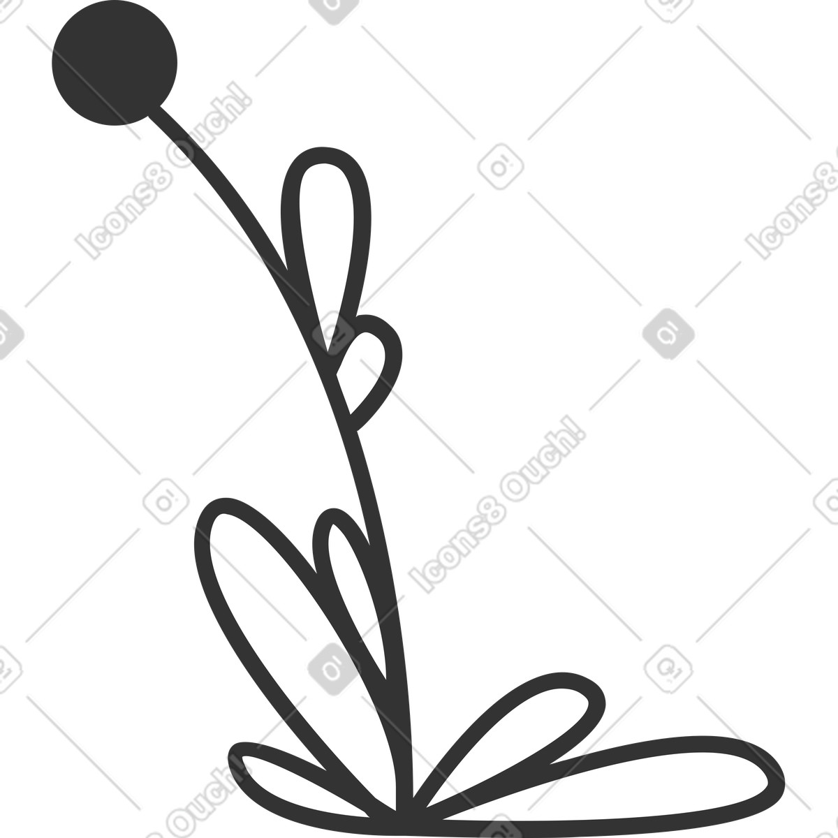 Crayon 스타일의 꽃 일러스트레이션 PNG, SVG 다운로드