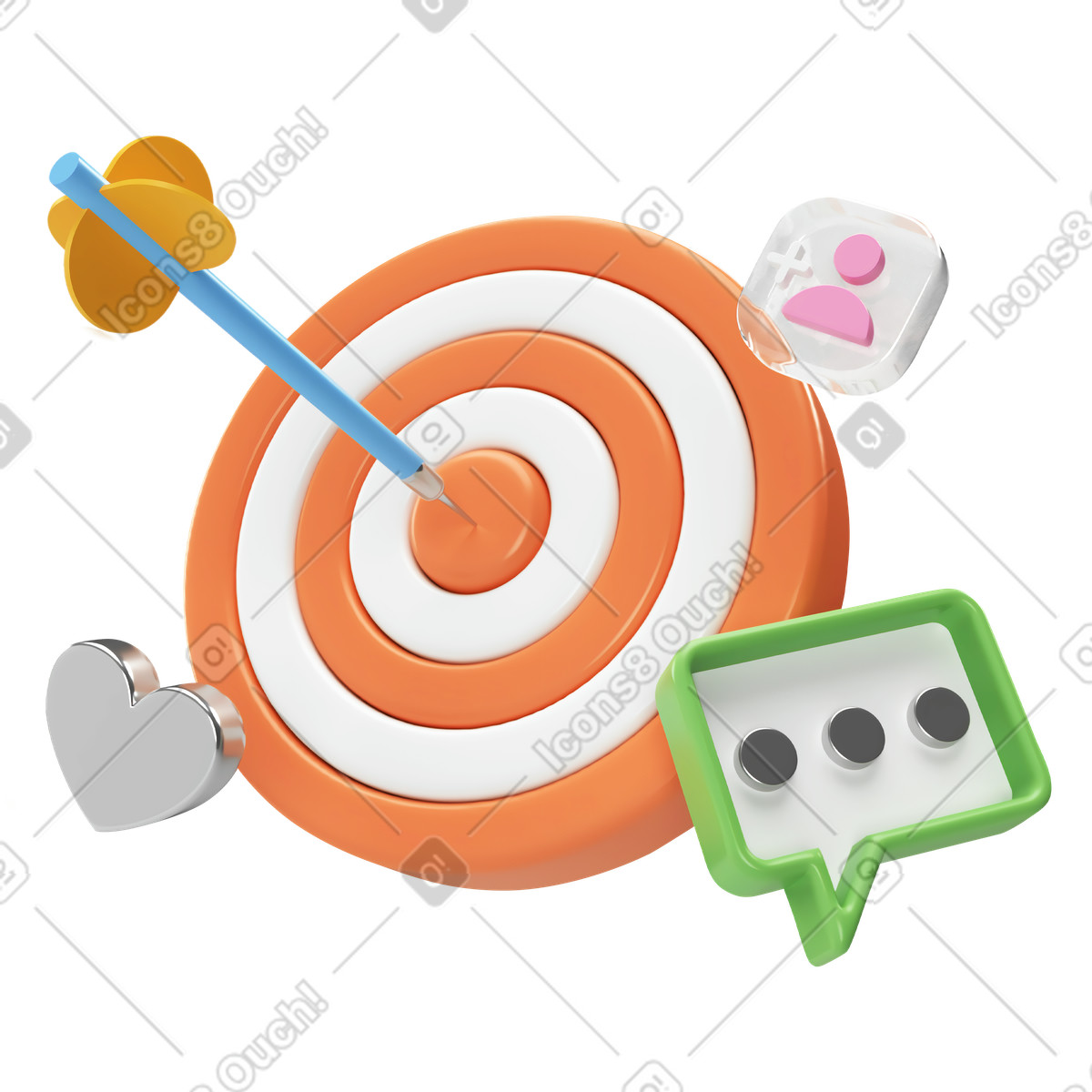 Targeted advertising and social media marketing illustration in PNG, SVG