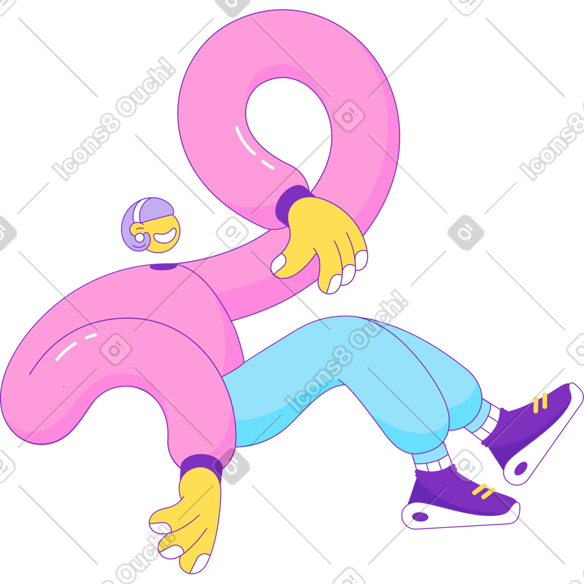 Ilustración Chica sentada en estilo Elastic a descargar en PNG y SVG