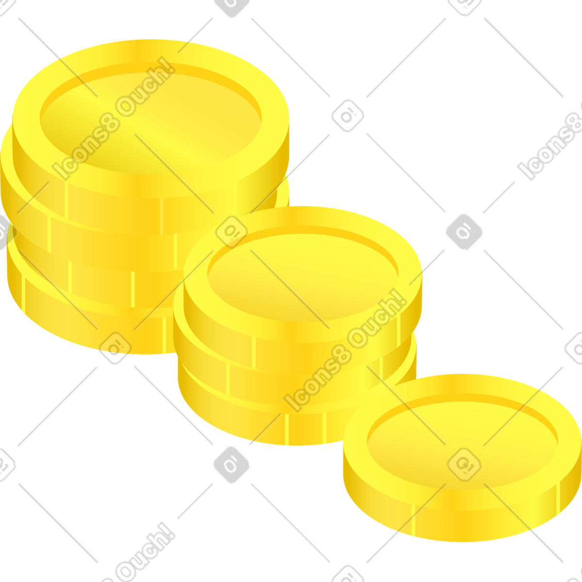 Ilustração de Pilha moedas em no estilo Isotech para baixar em PNG, SVG