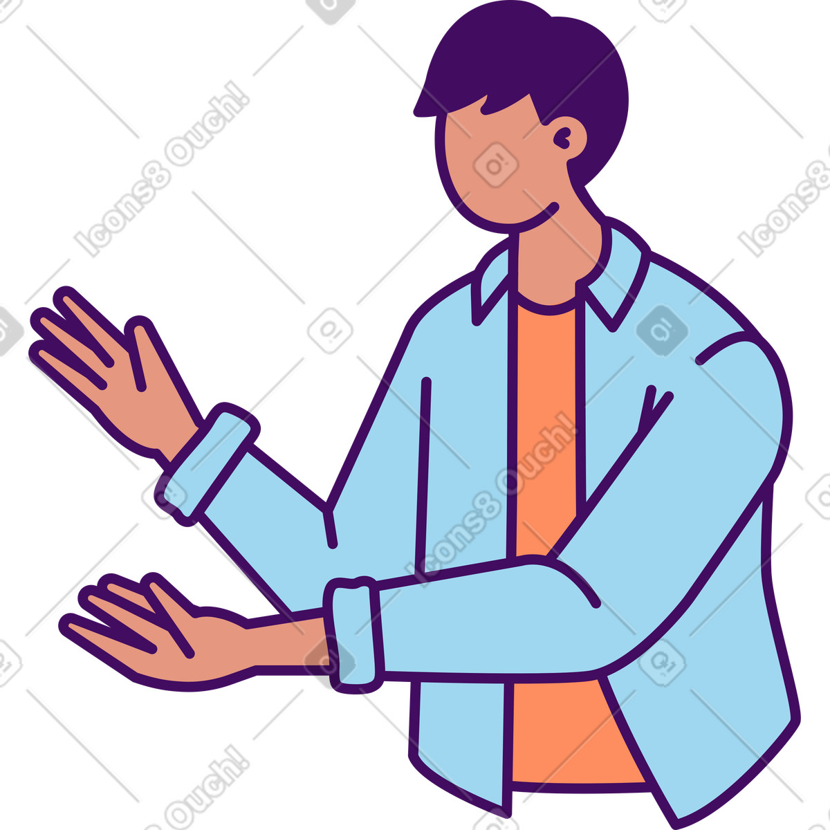 Guy illustration in Simplistic style download in PNG, SVG