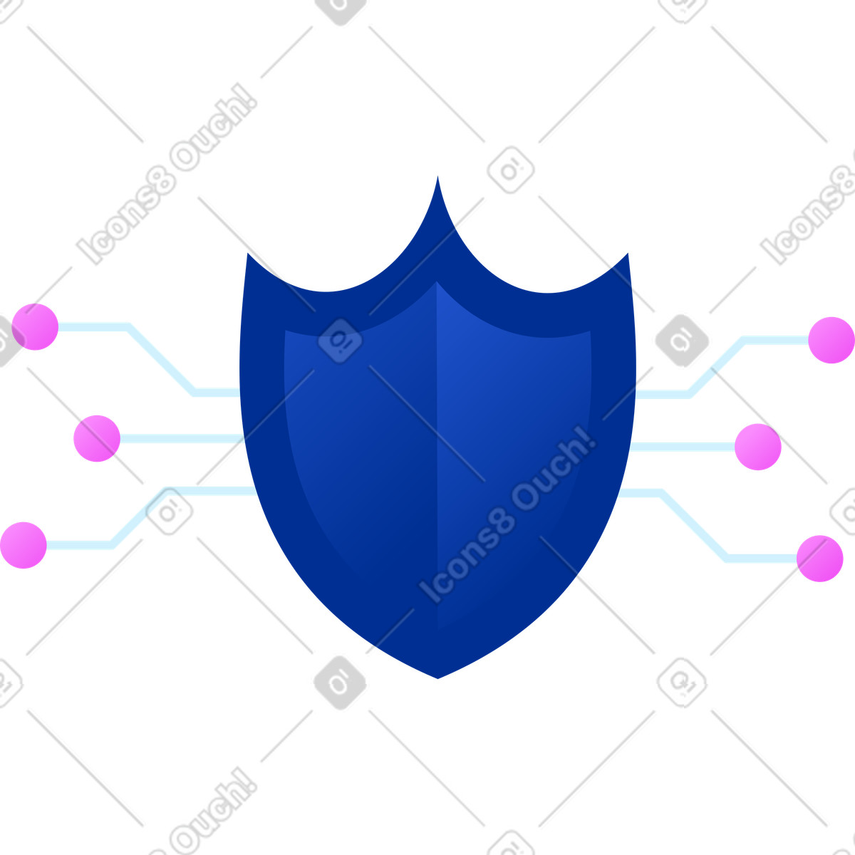 Scudo cibernetico illustrazione in stile Glossy scarica in PNG, SVG