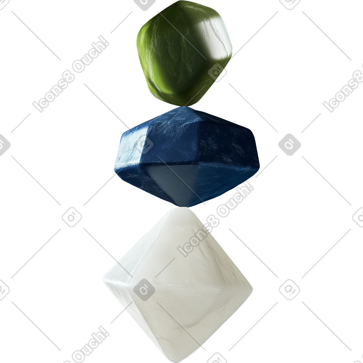 Abstract 3d sculpture made of stones illustration in Experimental style download in PNG, SVG
