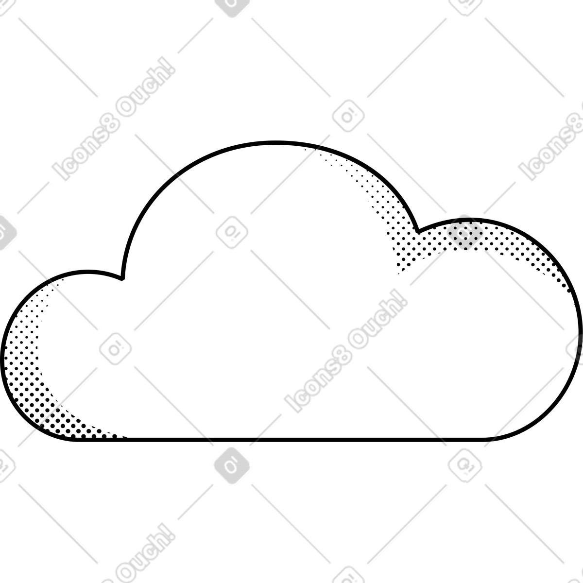 Иллюстрация Облако в стиле Memphis — скачать в форматах PNG, SVG