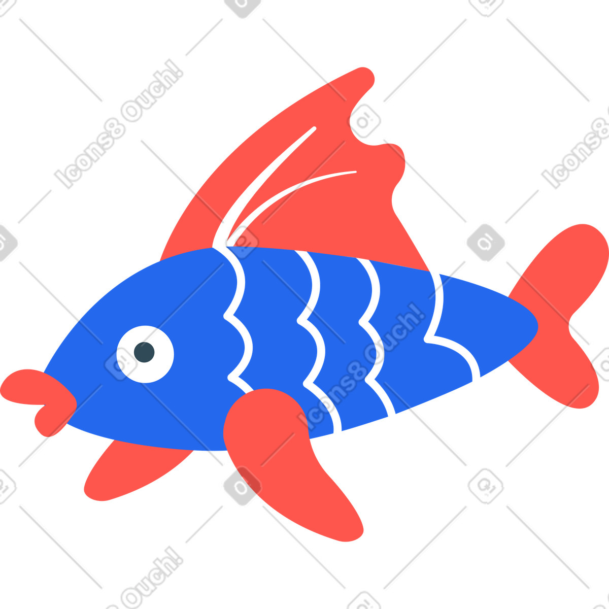 Pesce illustrazione in stile Kingdom scarica in PNG, SVG