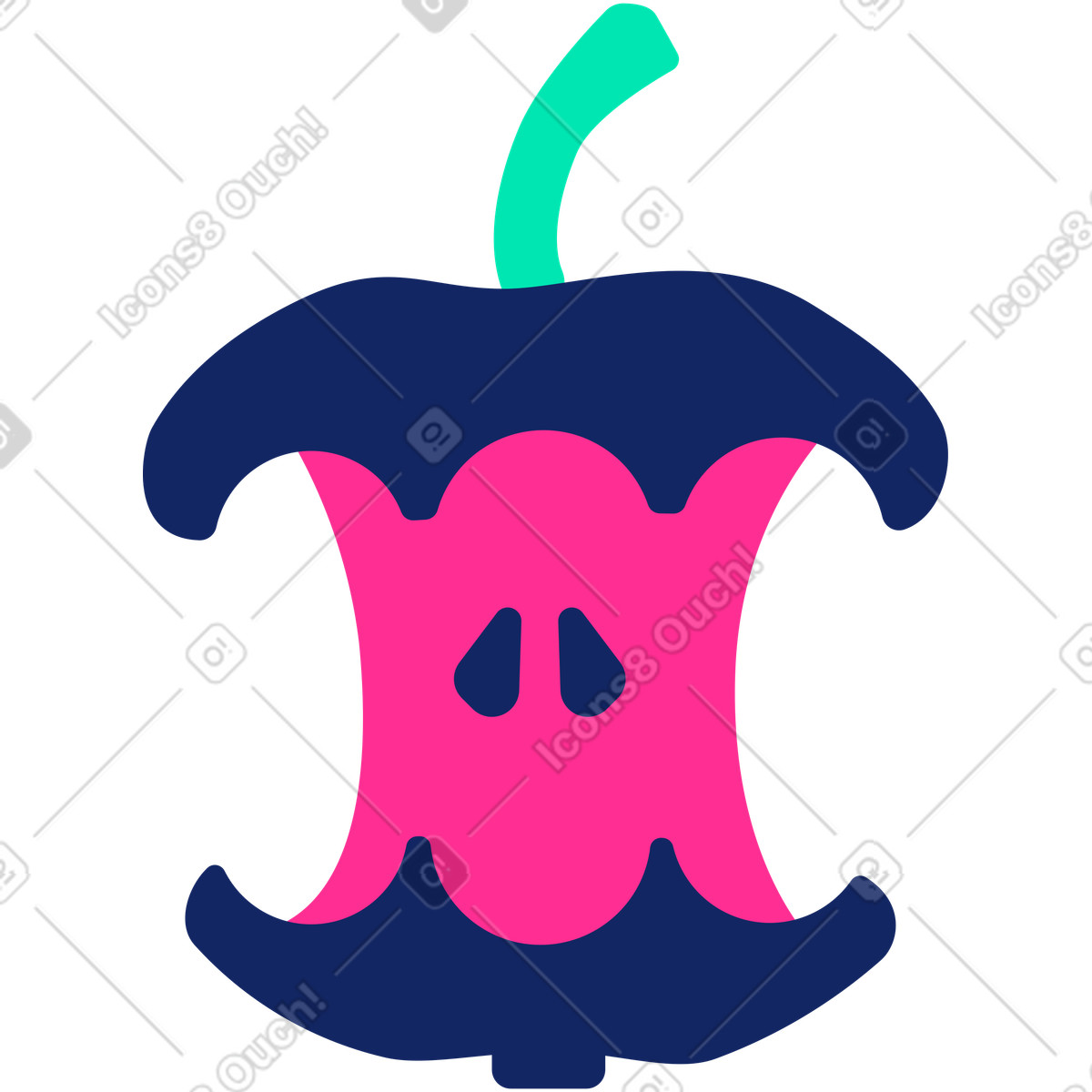 Illustration Pomme dans le style Cyborg à télécharger aux formats PNG, SVG