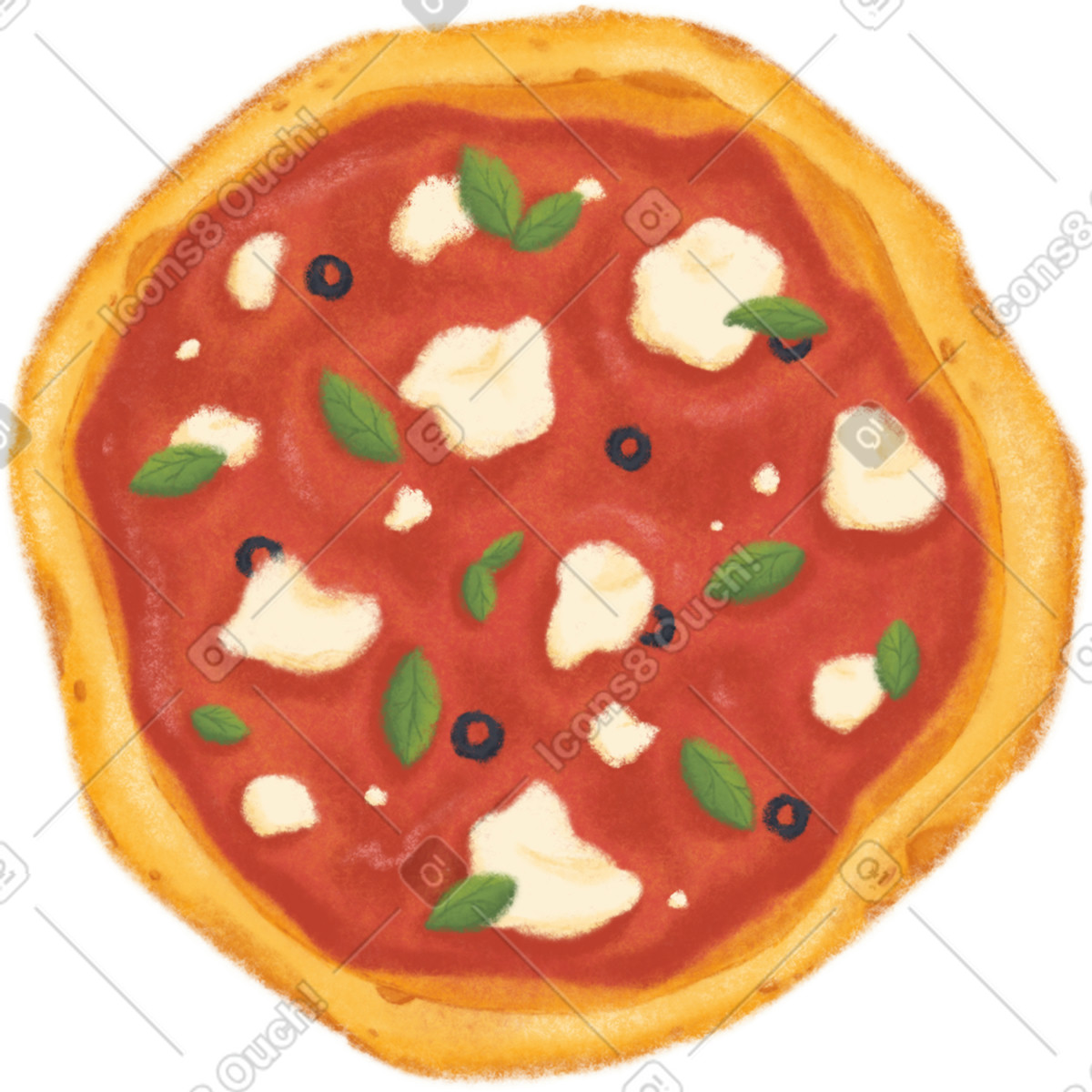 下载 Toscana 风格的 Pizza 插画，支持 PNG、SVG 格式