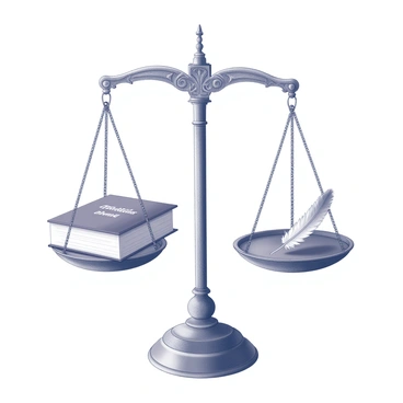 A scale is positioned at the center of the image. On one side of the scale, a heavy book titled "Tradition" rests firmly, symbolizing established beliefs. On the opposite side, a feather lies gently, representing new ideas and modern perspectives. The scale is finely detailed, with intricate engravings on its arms and a sturdy base. Each side of the scale is carefully balanced, illustrating the tension between the two contrasting thoughts. The background is minimalistic to emphasize the scale's significance in the composition.