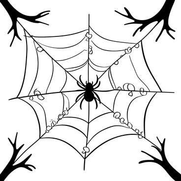 A detailed spider web intricately woven between two branches, with various dewdrops attached to its strands. Each dewdrop forms distinct words and vocabulary terms, glistening in the morning light. The background features soft outlines of leaves and branches, creating a natural frame around the web. The overall composition highlights the delicate structure of the web and the clarity of the words formed by the dewdrops.