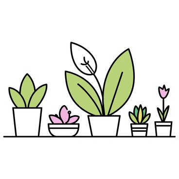 A peace lily with broad, glossy green leaves and a prominent white flower is positioned in the center of the composition. Surrounding the peace lily are various succulents including a round, plump jade plant with thick leaves, a tall spiky aloe vera plant, and a cluster of small, vibrant rosette-shaped echeveria. Each succulent is planted in simple, neutral-colored pots. The scene is set on a clean, minimalist shelf that highlights the plants in an indoor garden setting.