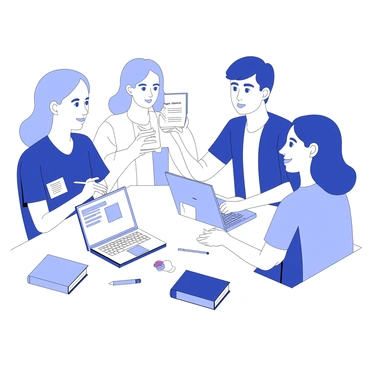 A group of students is gathered around a table, actively reviewing flashcards and notes. One student is holding a stack of colorful flashcards, while another is pointing to a notebook filled with handwritten notes. A laptop is open in front of them, displaying a study guide. The students are focused, with expressions of concentration as they discuss the material. Some have pens in hand, ready to jot down important information. The setting appears to be a cozy study room with books and stationery scattered around the table.