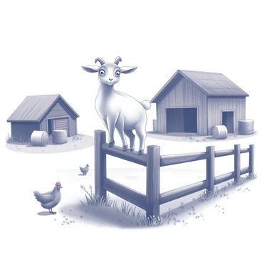 A baby goat exploring the corners of a charming rustic farm.