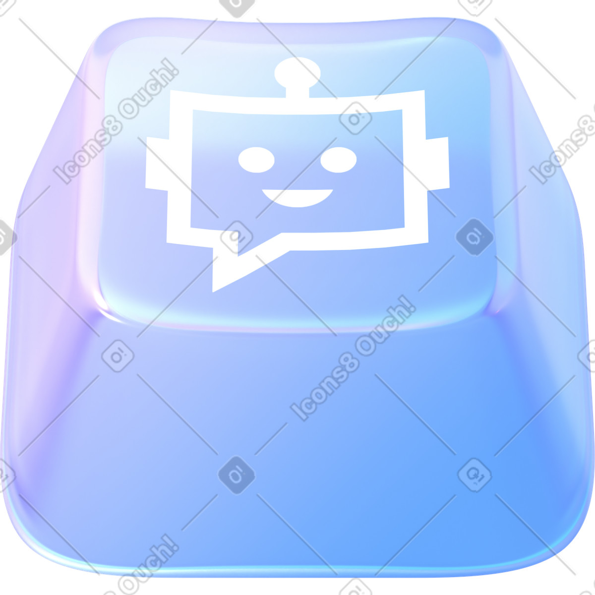Ilustração de Glass chatbot button em no estilo 3D Glassy para baixar em PNG, SVG