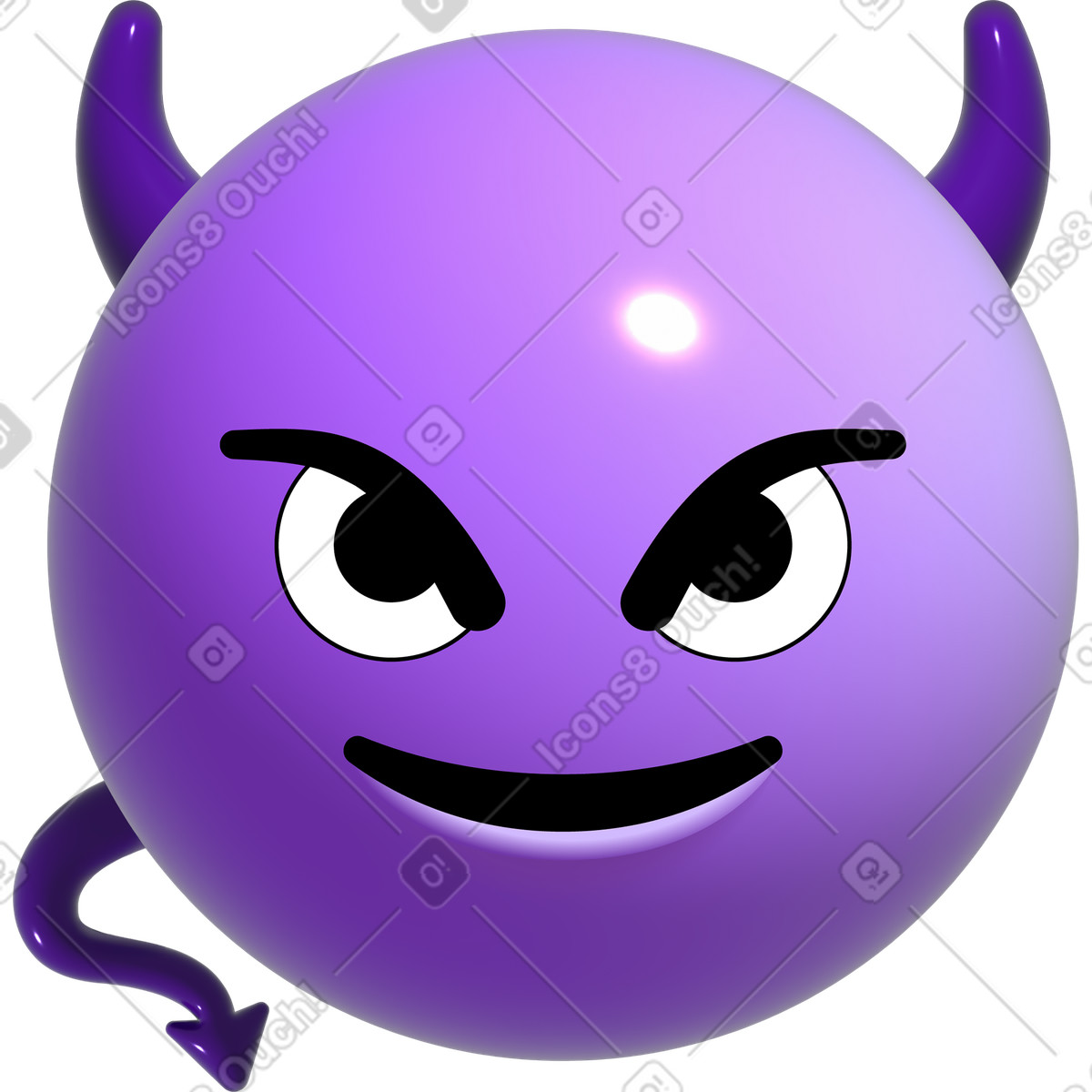 Ilustración Emoji de cara sonriente con cuernos en estilo Pop a descargar en PNG y SVG