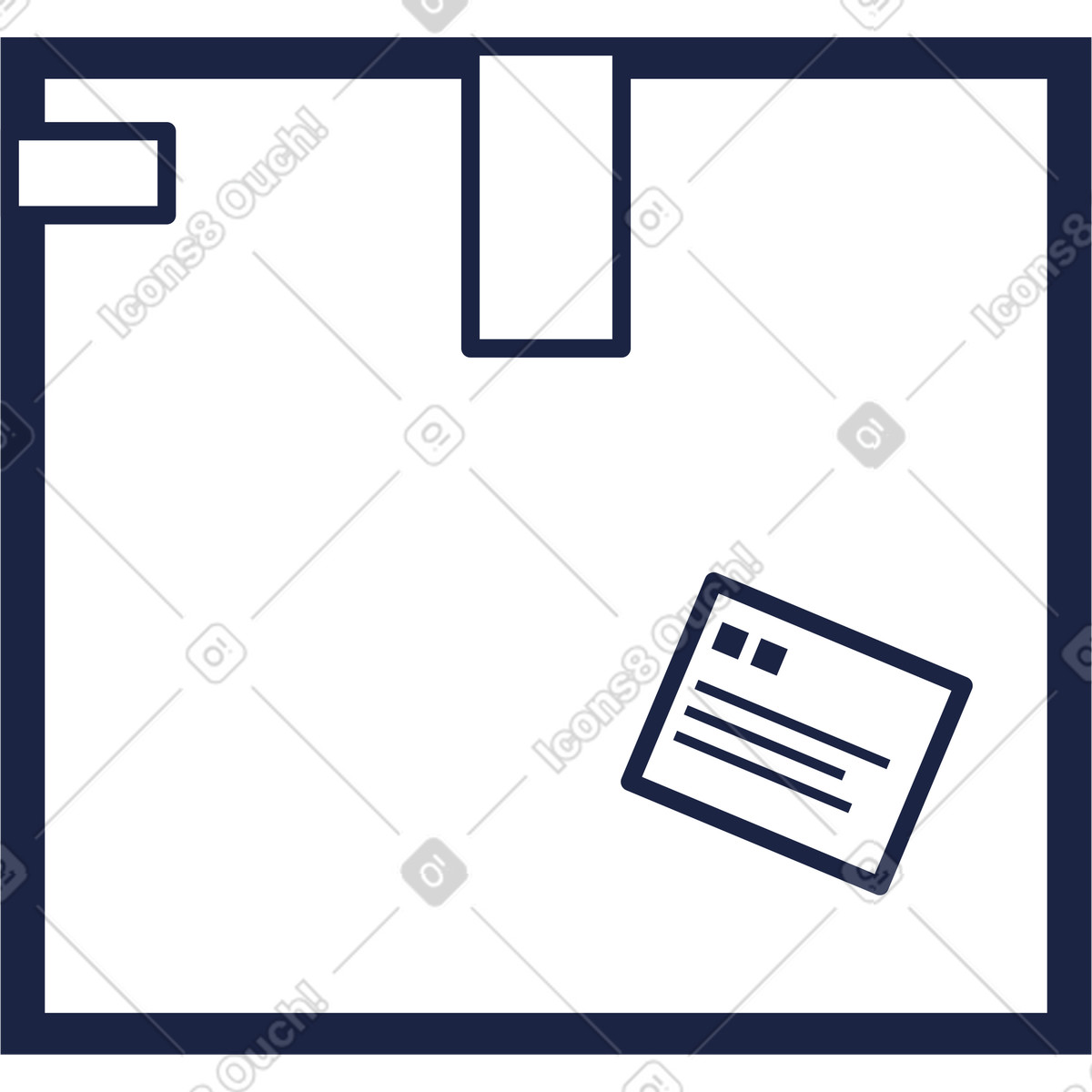 Box 4 righe illustrazione in stile Urban Line scarica in PNG, SVG