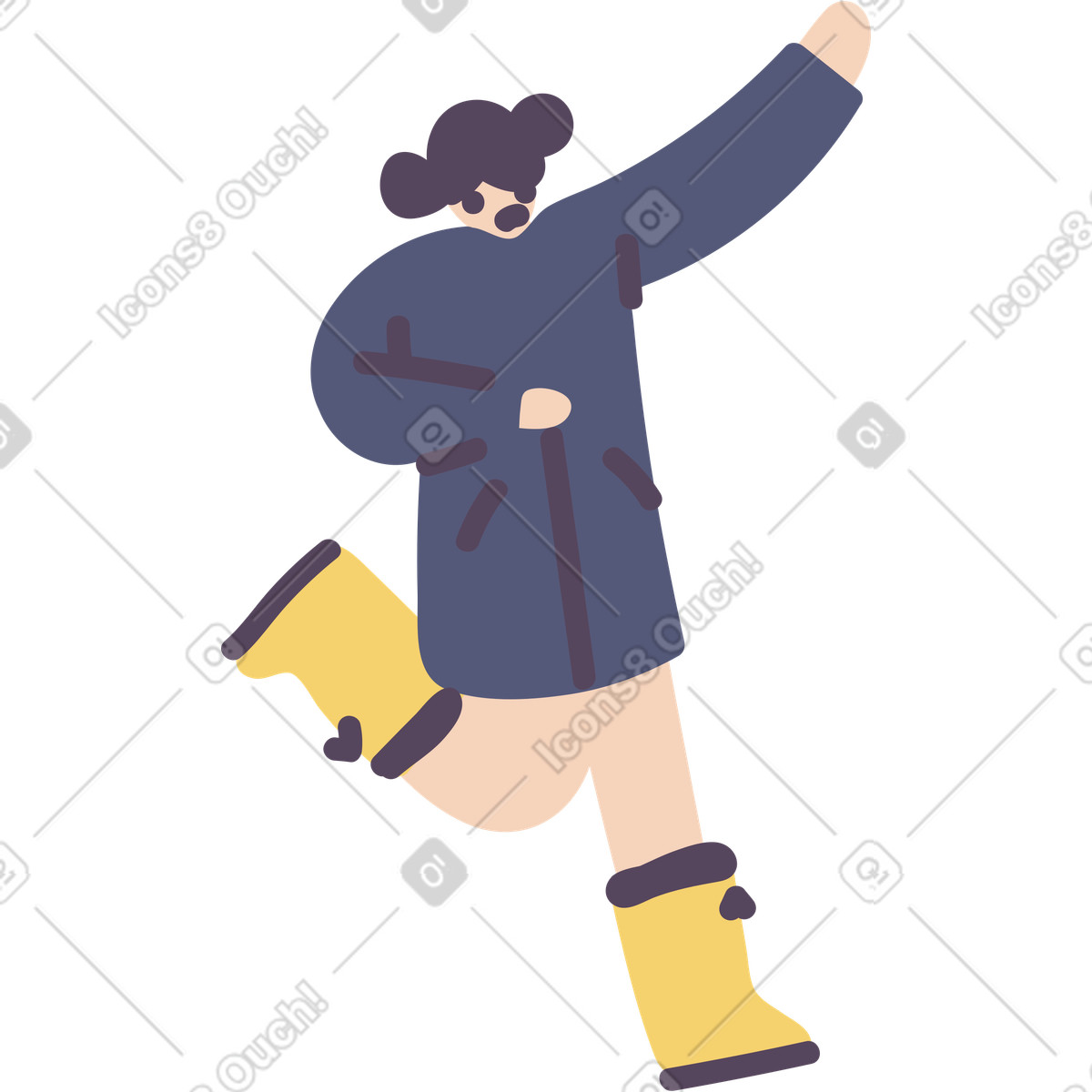 Ilustración Mujer en estilo Pluto a descargar en PNG y SVG