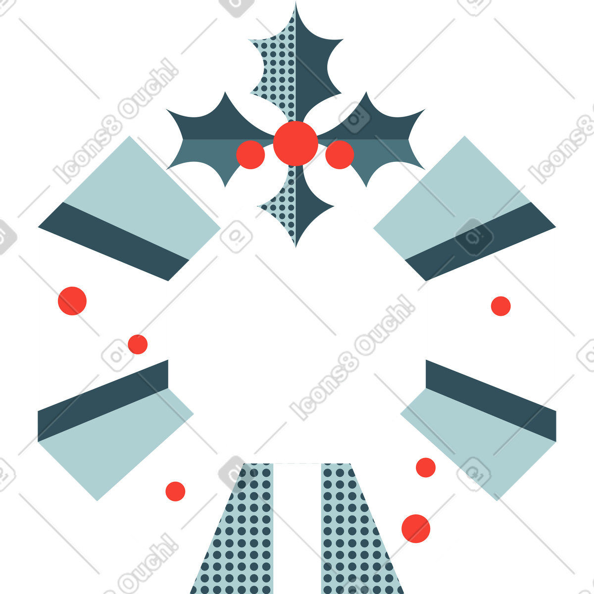 Ghirlanda di natale illustrazione in stile Nordic scarica in PNG, SVG