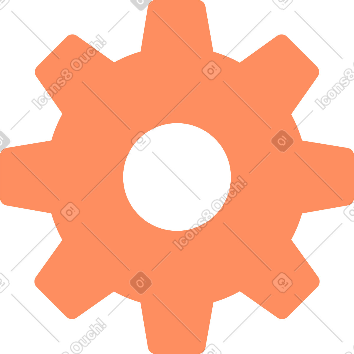 Gear illustration in Simplistic style download in PNG, SVG