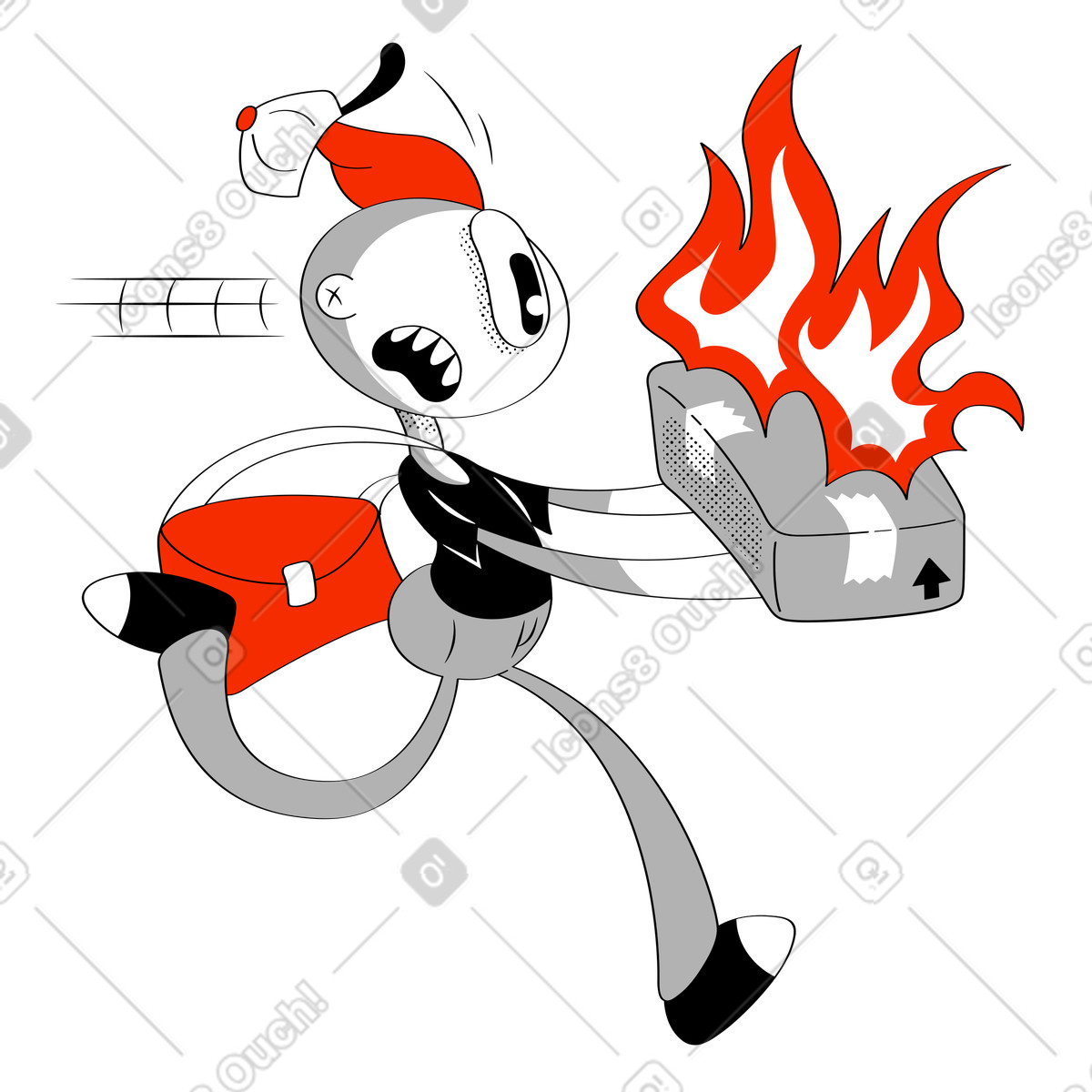 Illustration animée Service de livraison colis express dans le style Looney à télécharger aux formats GIF, Lottie (JSON), AE