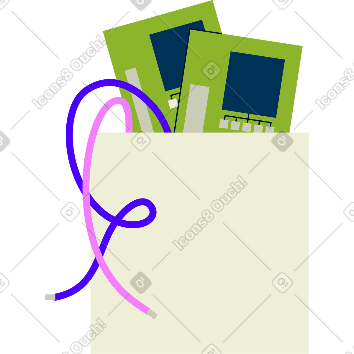 Ilustración Caja de cables y circuitos en estilo Cubes a descargar en PNG SVG