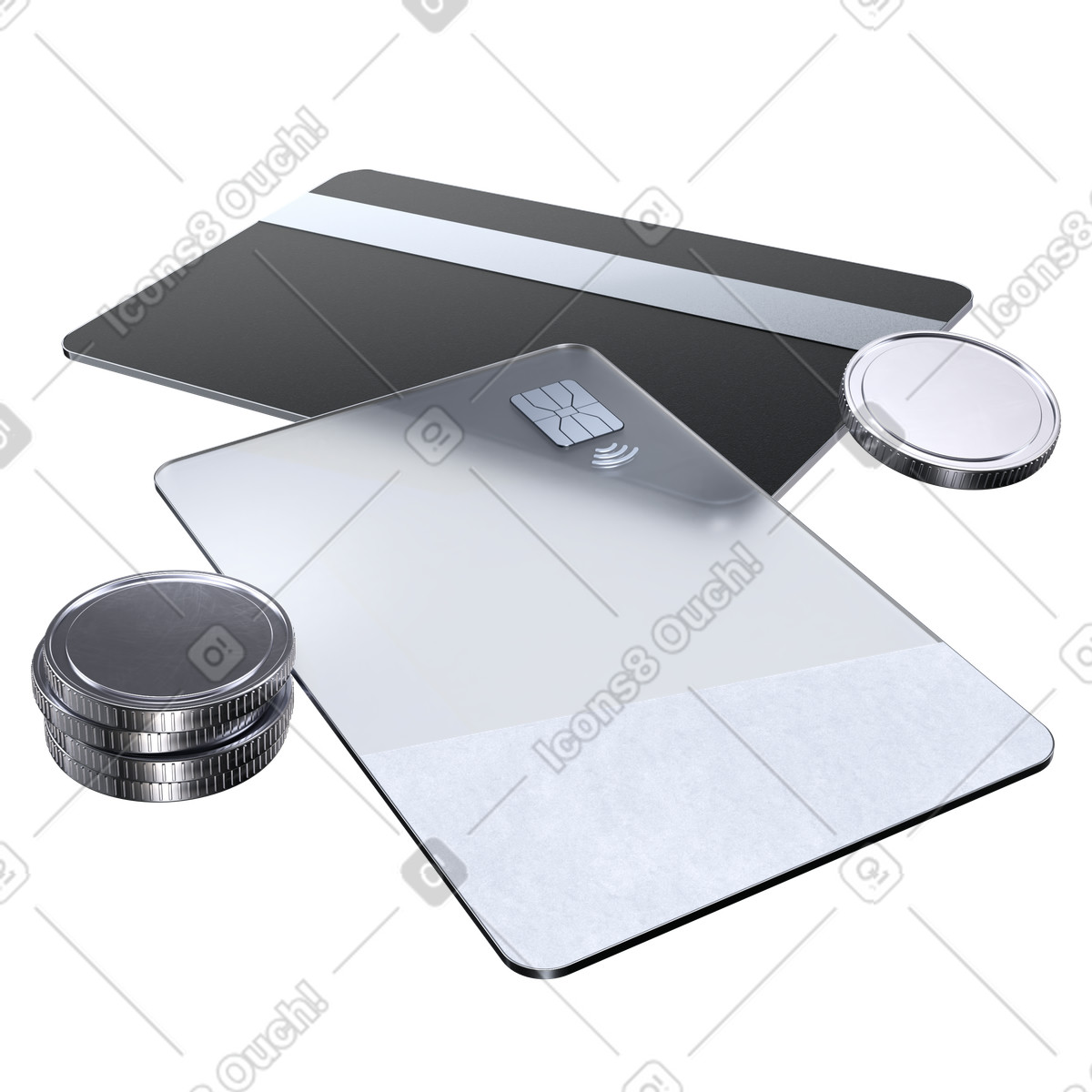 Mobile payments, Contactless banking, Fintech wallet illustration in PNG, SVG