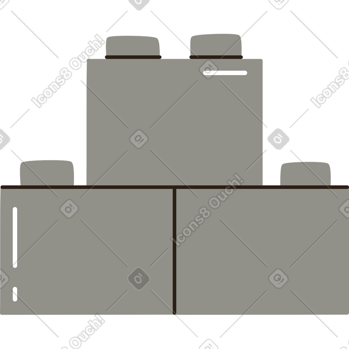 Gray lego illustration in Plain style download in PNG, SVG