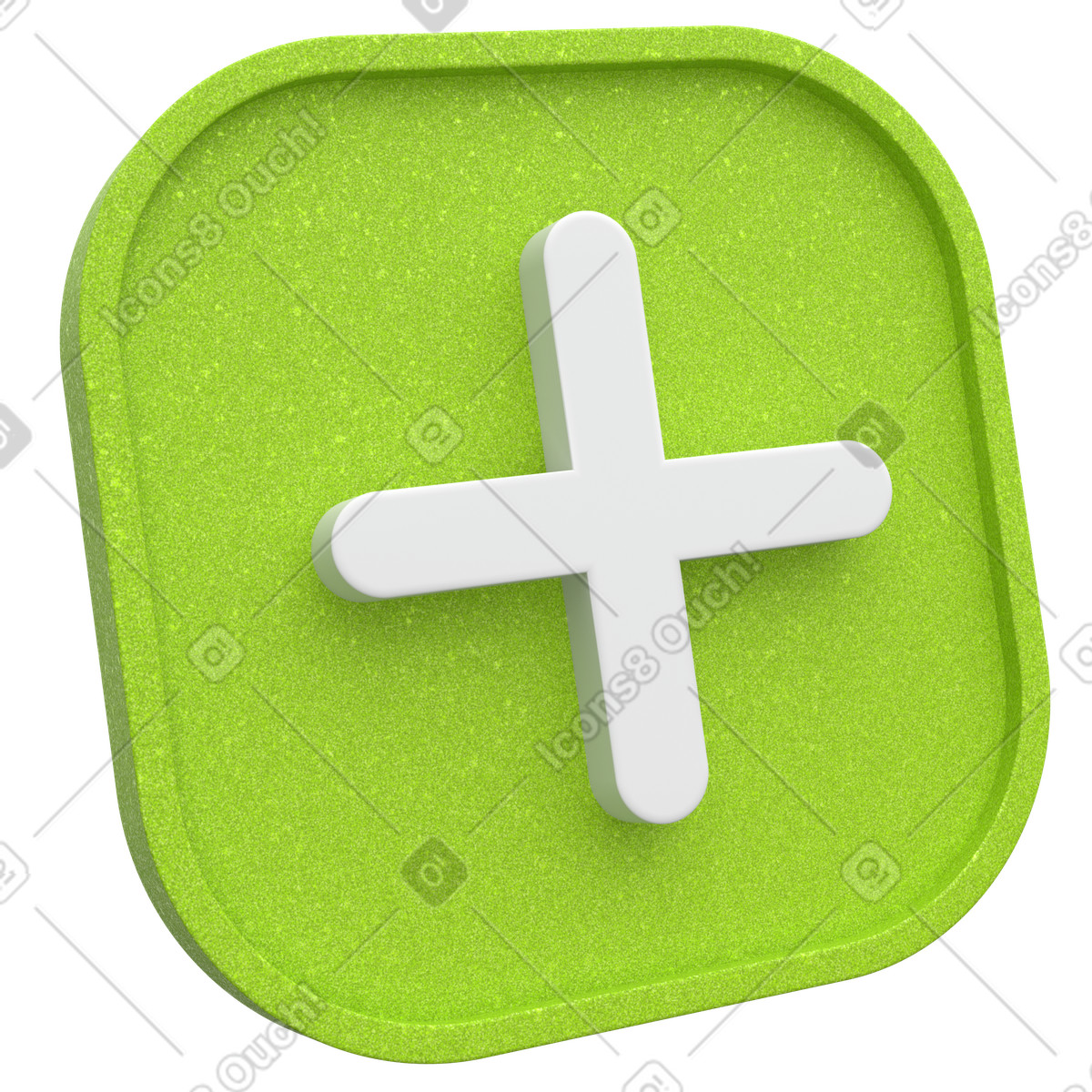 Ilustração de Ícone verde mais ou adicionar em no estilo 3D Enterprise para baixar em PNG, SVG