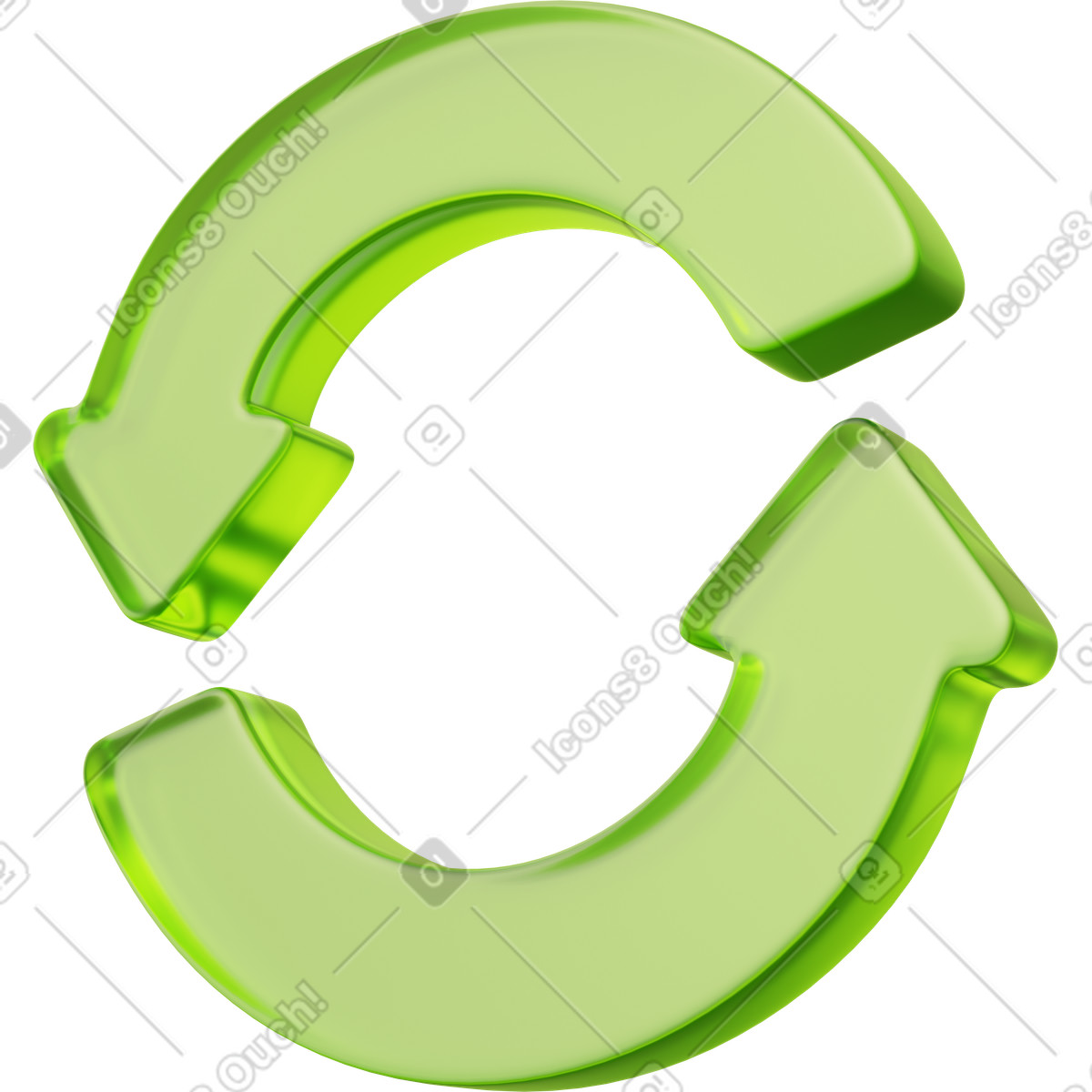 Ilustração de Arrows forming circular loop representing refresh update and data synchronization em no estilo 3D Playful para baixar em PNG, SVG