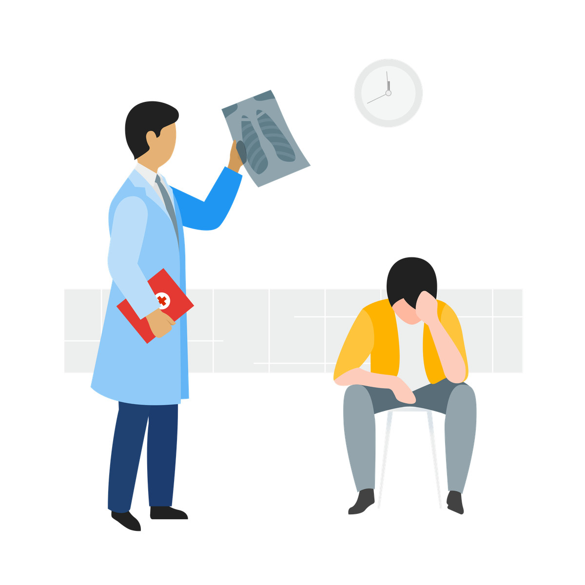 Doctor appointment illustrazione in stile Fogg scarica in PNG, SVG
