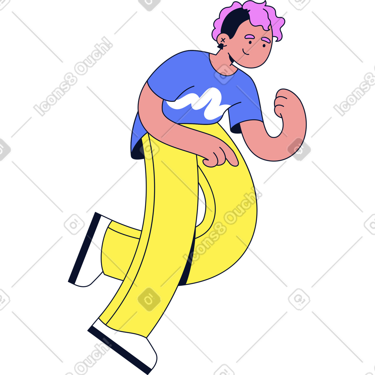 下载 Flexy 风格的 女人指着某物 插画，支持 PNG、SVG 格式