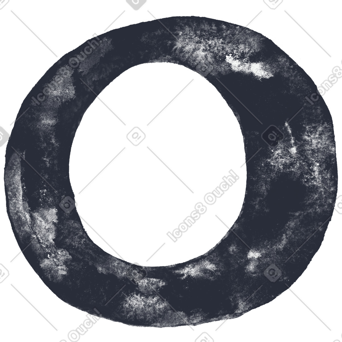 Letter o illustration in Inky style download in PNG, SVG