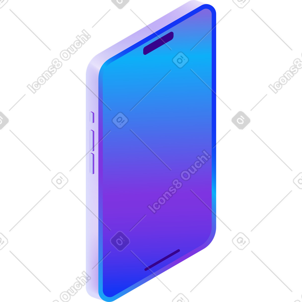 Ilustración Teléfono móvil vertical en estilo Hi-tech a descargar en PNG y SVG