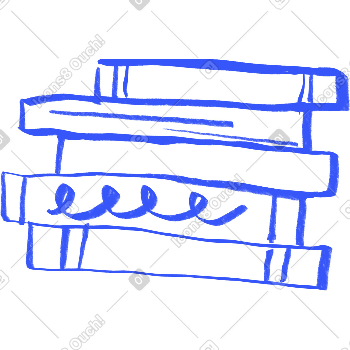 Stack of books illustration in Quirky style download in PNG, SVG