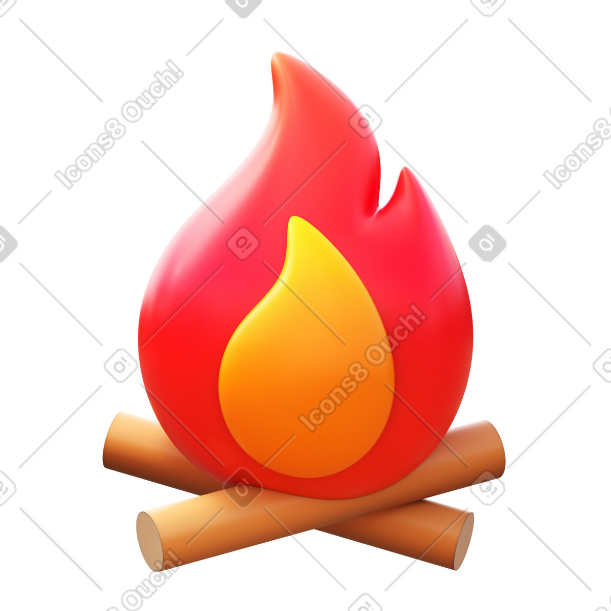 Illustration Feu de camp dans le style 3D Fluency à télécharger aux formats PNG, SVG