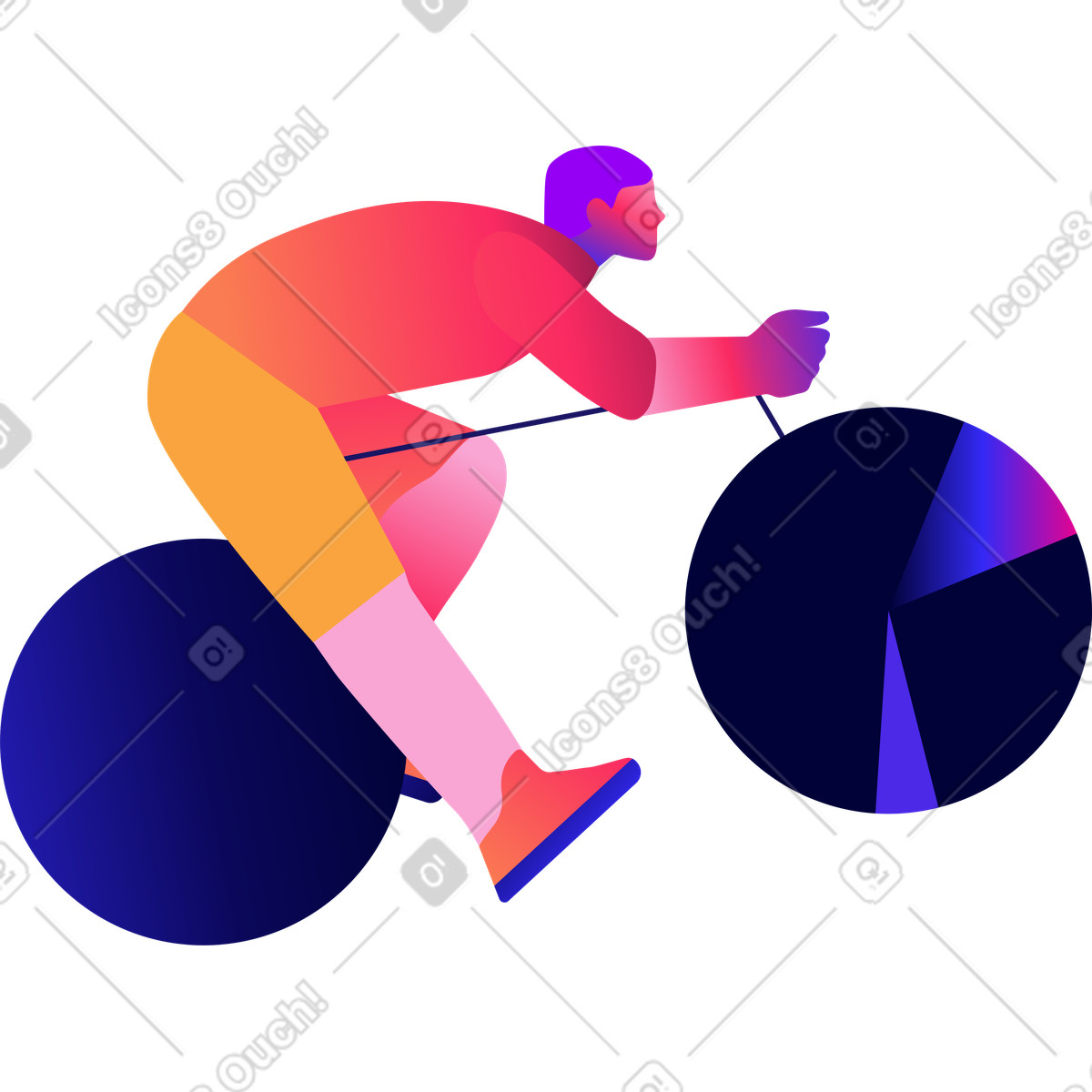Ilustração de Ciclista masculino em uma bicicleta no estilo Mix para baixar PNG, SVG