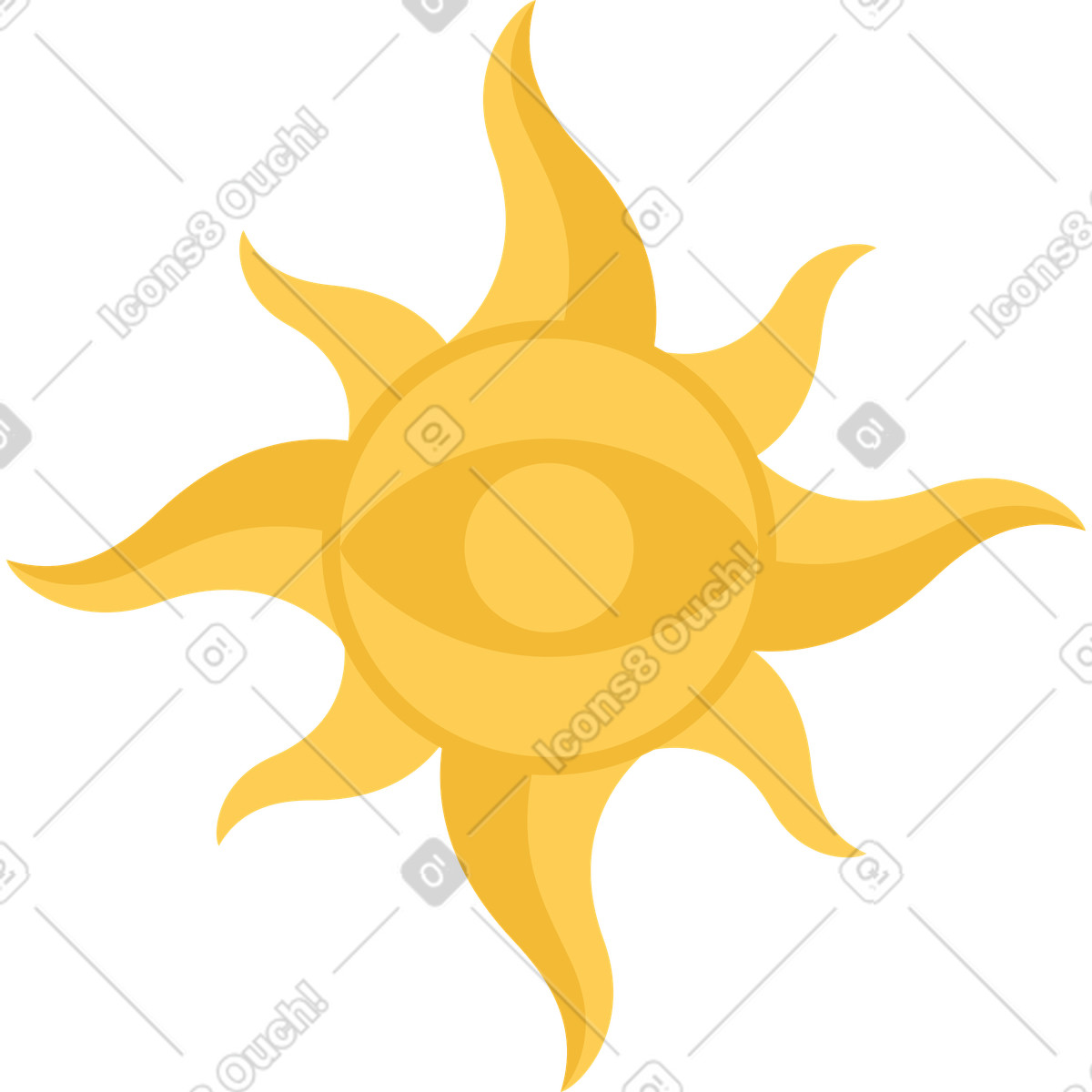 Sun illustration in Social style download in PNG, SVG