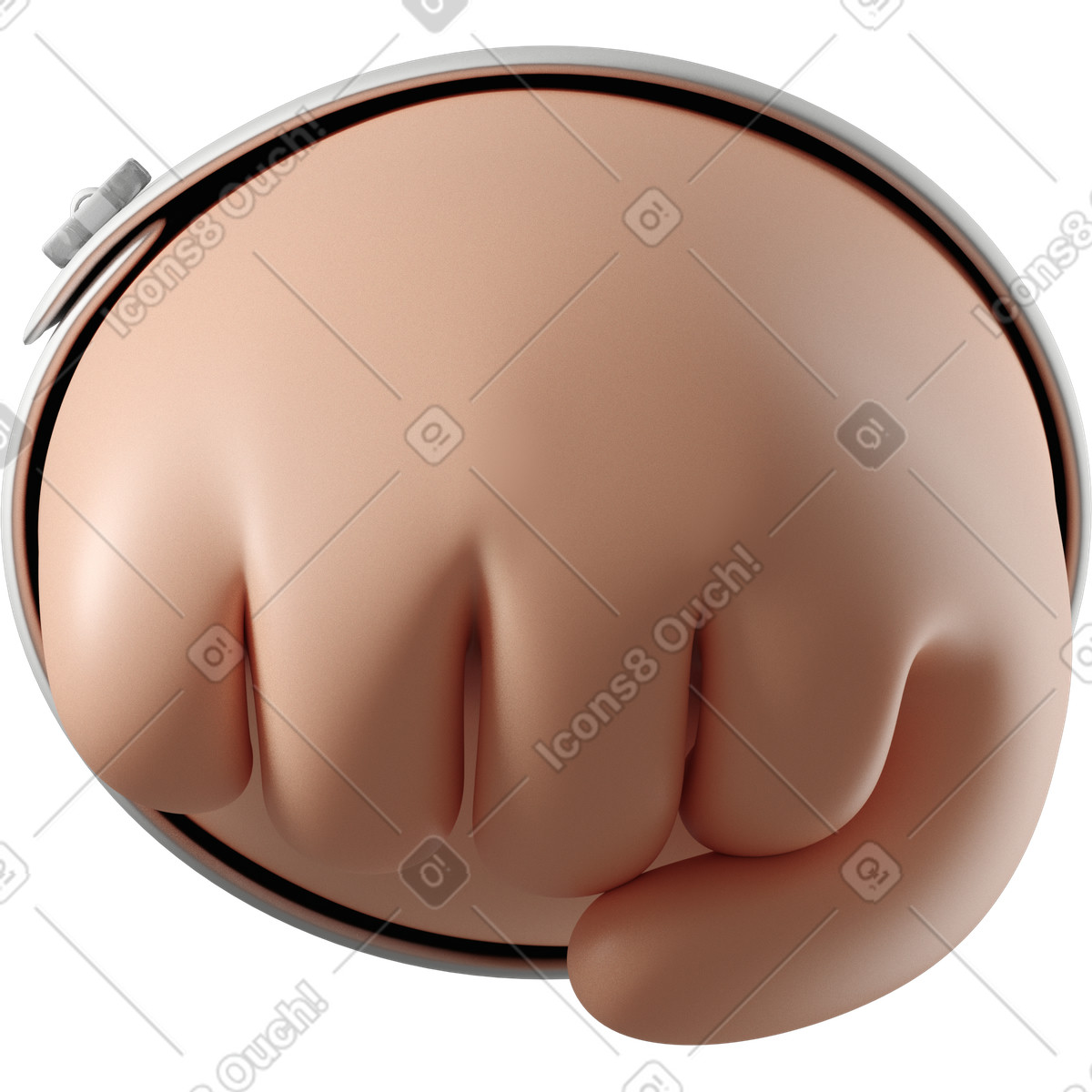 Ilustração de Vista frontal do punho uma mão pele branca em no estilo 3D Hands Fun&Wild para baixar em PNG, SVG