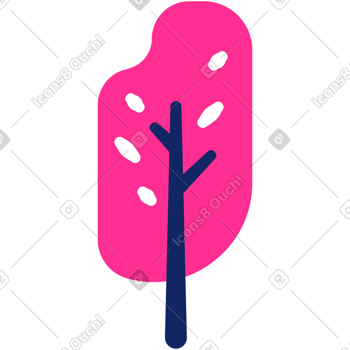 Baum-Illustration im Cyborg-Stil als Download in PNG, SVG