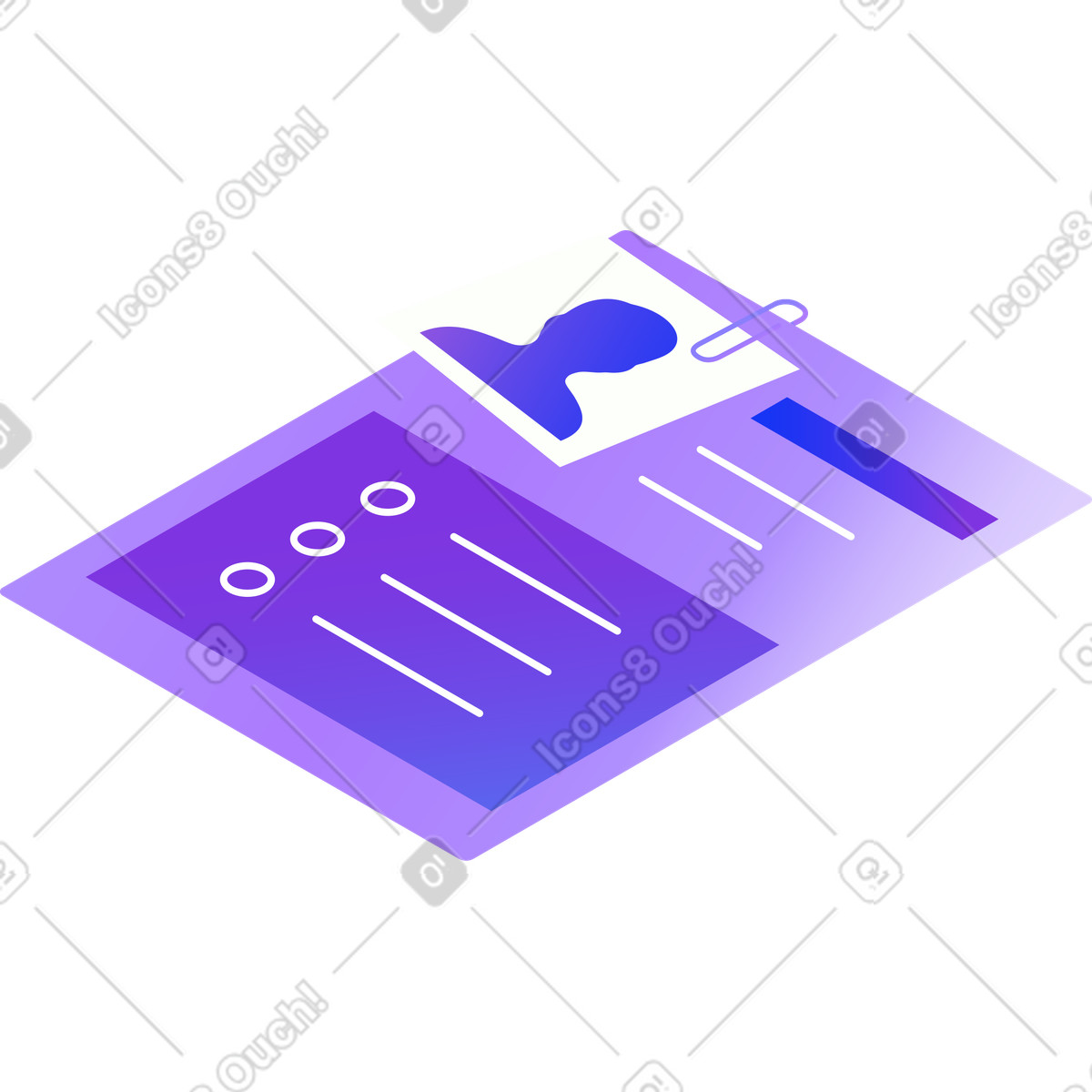 Man resume illustration in Hi-tech style download in PNG, SVG