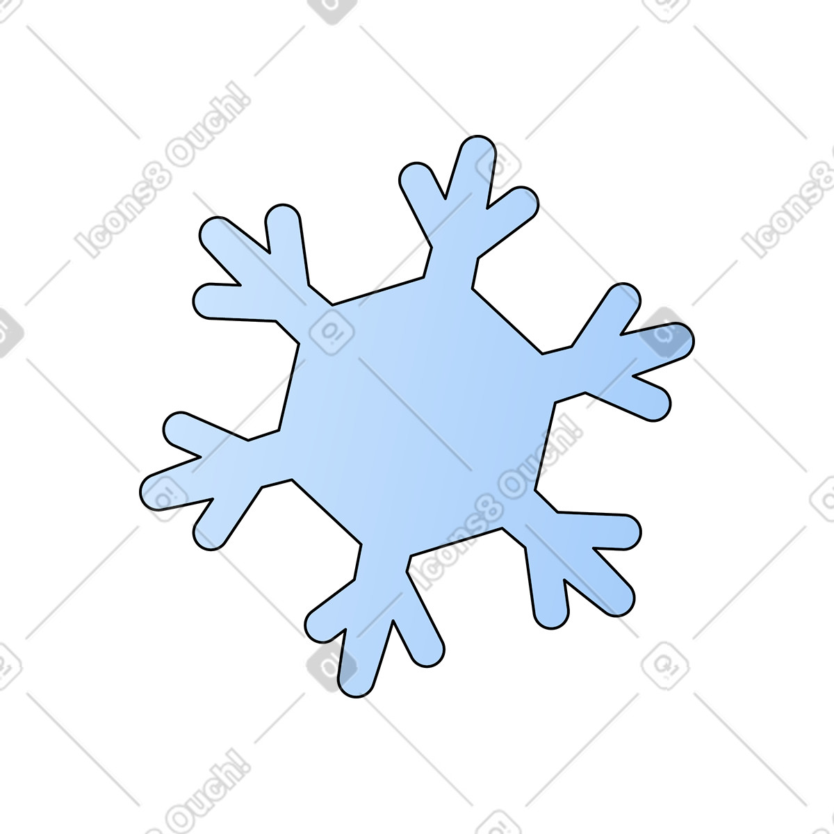 Schneeflocke-Illustration im Pop-Stil als Download in PNG, SVG