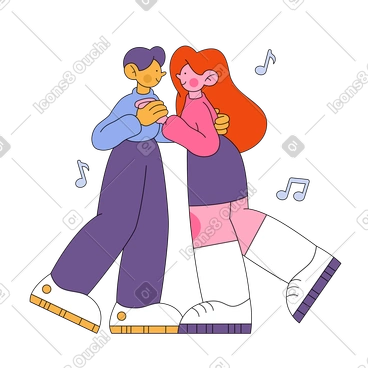 Man and woman slow dancing PNG, SVG