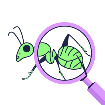 An ant is positioned under a microscope, showcasing its detailed body structure. The ant's segmented body is clearly visible, with distinct parts such as the head, thorax, and abdomen. The head features large compound eyes and long antennae, which are detailed and textured. The mandibles are prominent, displaying intricate shapes. The body is covered in tiny hairs and has visible segmentation lines. The legs of the ant extend outward, revealing joints and fine details in the exoskeleton. The background is blurred, emphasizing the magnified view of the ant's body structure.