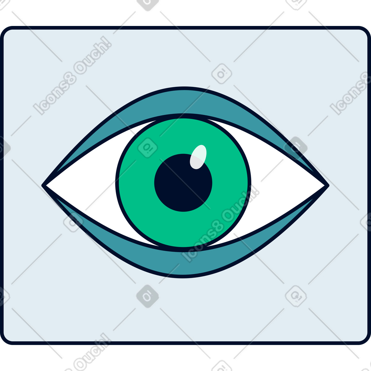 Eye illustration in Teal style download in PNG, SVG