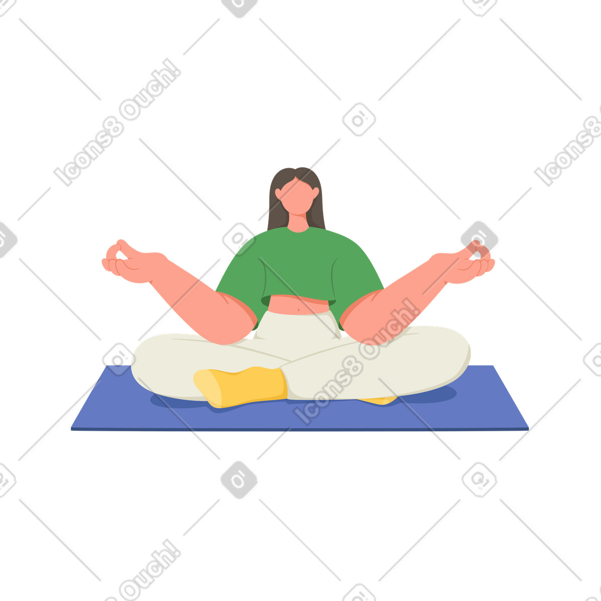 Yoga practice with seated meditation illustration peaceful mind clipart in PNG SVG GIF