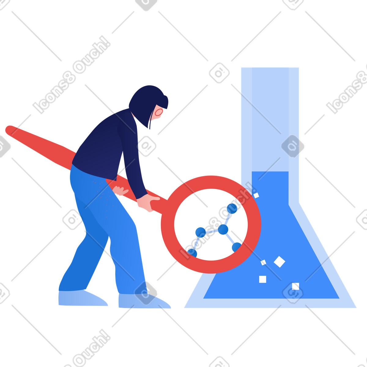 Science research illustrazione in stile Clip scarica in PNG, SVG