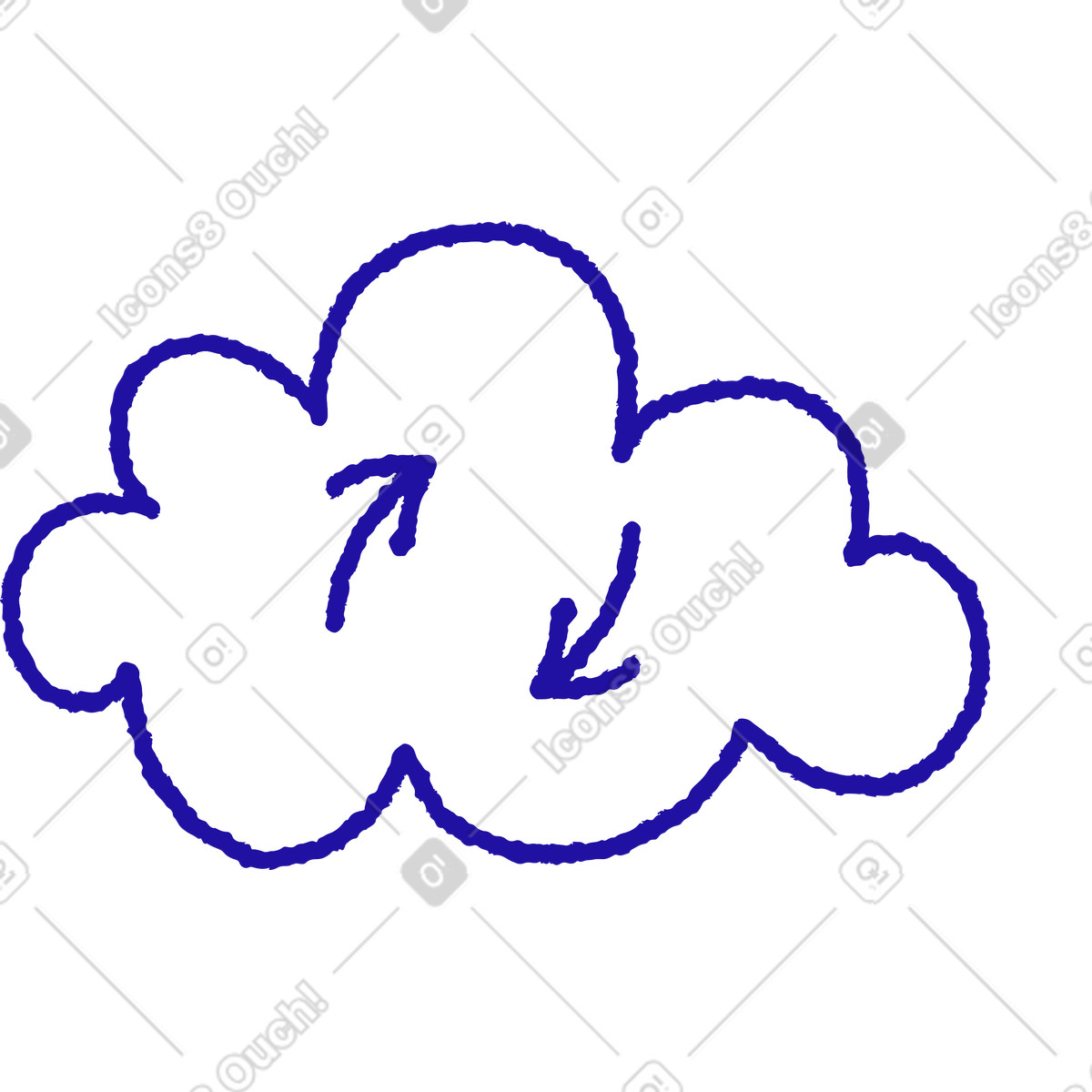 Ilustração de Sincronização na nuvem em no estilo Whimsy para baixar em PNG, SVG