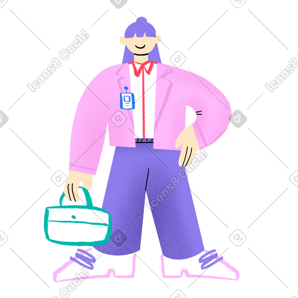 Working woman in a suit illustration Bonny style download PNG, SVG