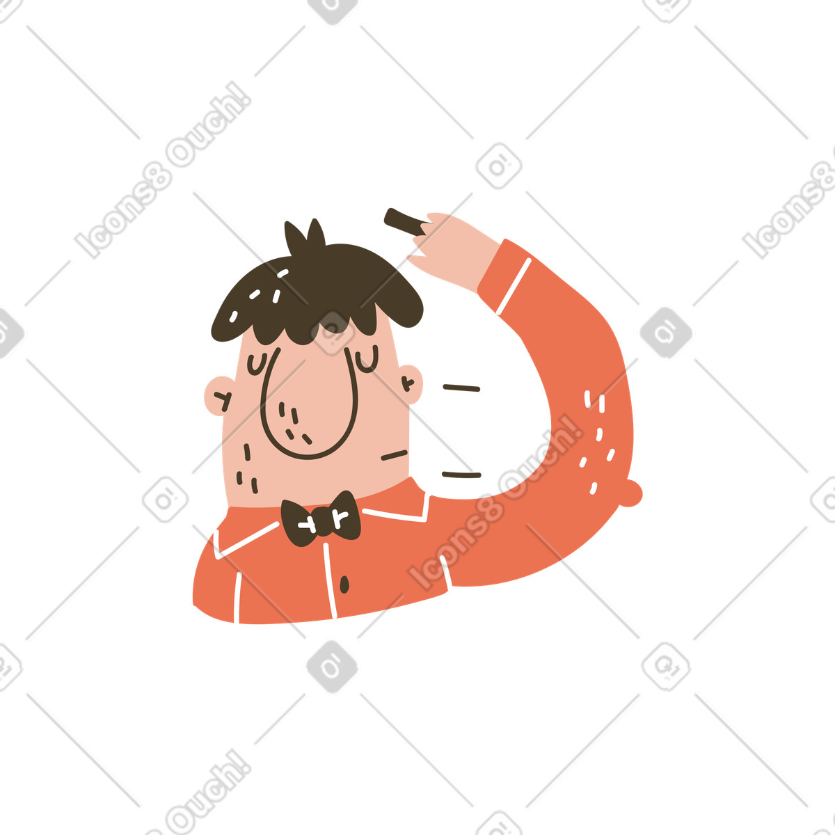 Illustration Man upgrading himself dans le style Karlsson à télécharger aux formats PNG, SVG